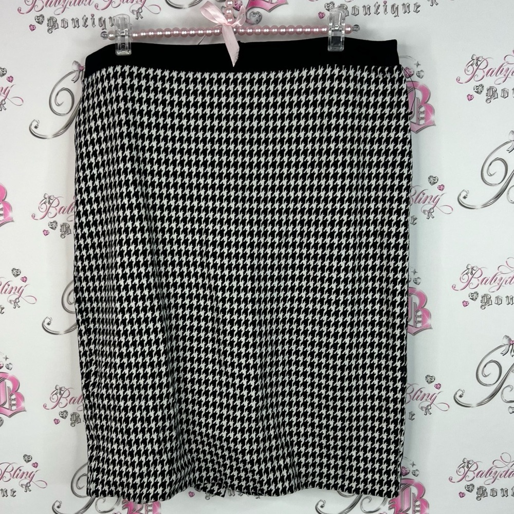 Talbots skirt houndstooth print Classic Black and White Pencil Skirt